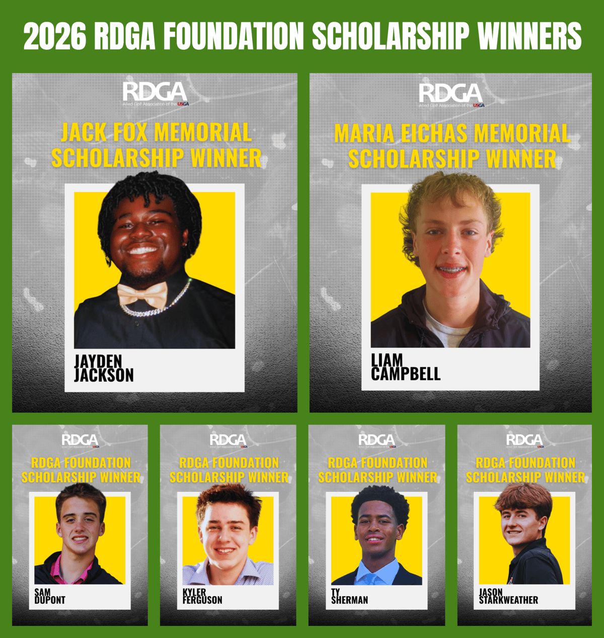 2026 RDGA Foundation Scholarship Winners COLLAGE NEWSLETTER new graphics FINAL