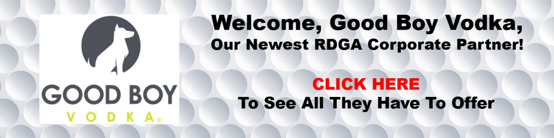 August Newsletter Partner Image - Good Boy Vodka Golf Ball Dimple Pattern NEWSLETTER IMAGE